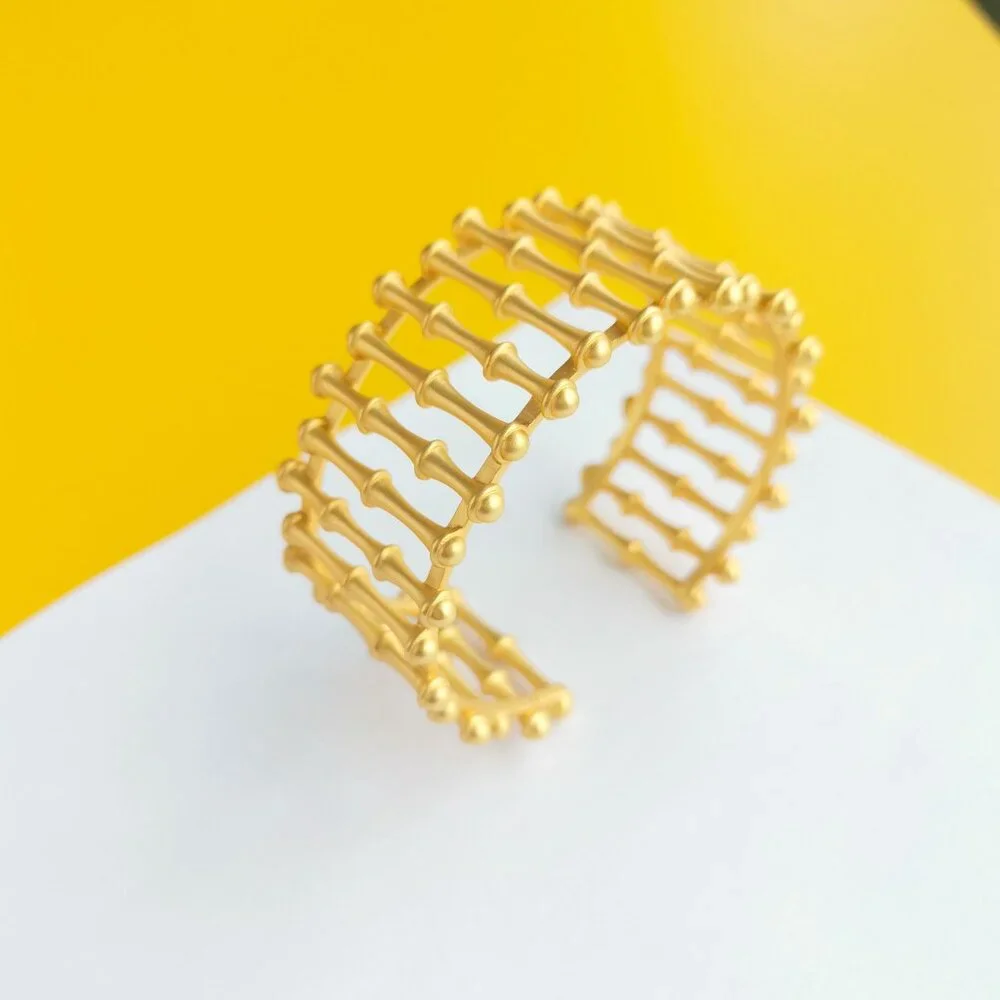 Bamboo Gold Cuff Bracelet by Julie Vos
